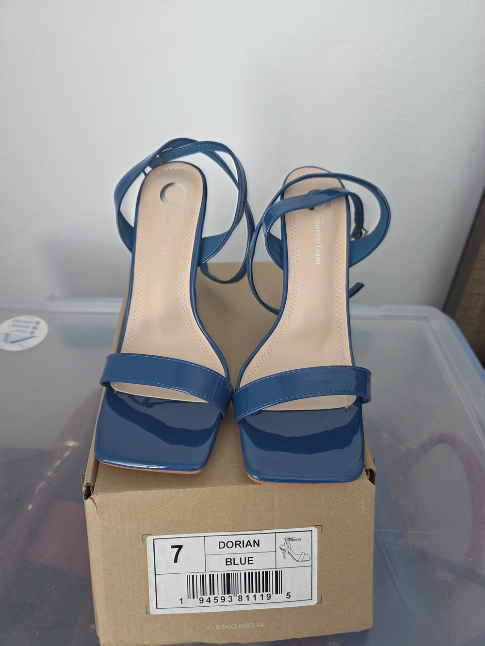 Journee Collection Blue Patent Strappy Heels